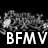 Black background with white text "BFMV" over a smoky, pixelated pattern that shifts slightly across frames.