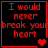 Four identical display red pixelated text on black backgrounds with varying heart symbols at the bottom right