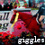 Animated icon shows a character in red and yellow attire with text changing from 'giggles and' to 'giggles and error' across frames.