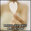 A contact sheet of 21 animated frames showing a hand holding a white paper heart with changing text below it, arranged in a 5x5 grid with one empty cell.