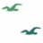 Green seagull silhouettes on white and dark green background with blue text reading 'love hollister' partially visible.