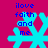Blue pixelated text 'ilove faith and me' overlaid on a cyan snowflake against a magenta background, with visible animation changes across frames.