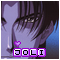 Pixelated anime-style face with dark hair and purple skin, featuring a small heart symbol above text reading 'JOLI' in blocky letters.