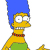 Pixelated character with blue hair, yellow skin, red collar, green pants; side profile showing wide eyes and open mouth.