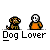 Animated contact sheet of a pixel art dog and human character with speech bubbles, showing sequential motion across 17 frames on gray background.
