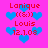 Pixelated icon with pink background, blue hearts, and red text reading 'Lanique ((&)) Louis 12.1.08' in two identical vertical sections.