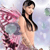 A pixelated static image shows a person with long dark hair wearing a light-colored sleeveless top, standing against a soft pastel background with pink floral elements.
