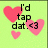 Pixelated icon with light green background, three pink hearts, and black text reading "I'd tap dat." with a heart-eyes emoticon.