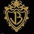 Golden shield-shaped emblem with stylized letter B at center, surrounded by ornate floral and scrollwork details on black background.