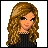 Pixelated image of a woman with long curly brown hair wearing a black top, next to text reading "Jesus is the. Way, the Truth, and the LIFE!!!" on blue background.