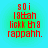 Red pixelated text on a gradient background with four identical showing 'soi 13thah lickk thg rappahh.'
