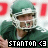 nine identical football player images in green uniform with helmet, each labeled 'STANTON <3' at bottom