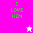 Green text 'I LOVE HIM' on pink and white background with pixelated star icons.