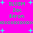 Pixelated green text and cyan stars on bright pink background, repeating 'ILUSH Zac Efron' with 'oxo' patterns in two identical sections.