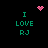 Pixelated green text "I LOVE RJ" on black background with pink heart and dot animations.