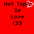 Red background with black text reading "Hot Topic Is Love <33" and a white heart symbol replacing the 'o' in 'Topic'.