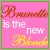 A 6-frame animated contact sheet showing a pink background with text "Brunette is the new Blonde" in varying color schemes across frames.