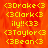 Yellow pixelated text on orange background with gray section; repeated names and symbols in two , some text missing in right