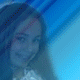 six shows a girl with changing hairstyles and clothing against a blue striped background, with red text reading "Fer" in two