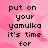 Pixelated text on pink background with floral patterns, displaying phrases about Chanukah and yamulka.