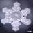Static 48x48 pixel icon of a white snowflake on dark gray background with visible dithering and anti-aliasing effects.