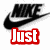 A Nike swoosh logo with red text reading 'Just Do It.' in four separate arranged in a