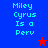 Pixelated text 'Miley Cyrus Is a Perv' on blue and red backgrounds with star icons, displayed in four quadrants.