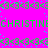 A static digital image with a bright pink background, green text reading "CHRISTINE" and repeating green symbols, and scattered cyan dots.