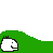 Pixelated green landscape with white cartoon heads and trees, showing sequential animation of head movements across frames.