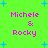 Bright green background with blue star shapes and pink text reading "Michele & Rocky" in four identical quadrants.
