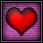 nine square displays a red heart icon on purple pixelated backgrounds with text labels beneath each