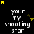 Black background with white text 'your my shooting star' repeated in a , surrounded by yellow and brown stars