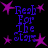 Blue text reading "Resh For The Stars" surrounded by pink stars on a black background.