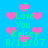 Pixelated blue background with pink heart shapes and green text reading "I Love You Kelsey 8/18/07" repeated across the image.