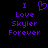 Purple pixelated text and heart symbol on black background, with one version showing a heart icon above 'I' and another showing 'I' alone.