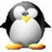 Pixelated penguin with black, white, and yellow coloring stands against white background with text "penguins are awesome" in blocky font.