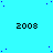 Static image with cyan background, scattered blue dots, and repeated '2008' text in black pixelated font