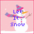 Pixelated snowman with orange carrot nose and blue scarf, arms outstretched against pink background with blue text reading "Let It Snow".