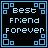 A 3x2 grid of pixelated blue text on black backgrounds with light blue square corner decorations, displaying sequential phrases across five frames.