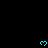 Six cyan pixelated heart icons arranged in two on a black background with a gray rectangle at the bottom right