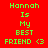 Green pixelated text reads "Hannah Is My BEST FRIEND <3" across four colored : red, purple, blue, and dark purple