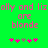 Green background with pink pixelated text reading "olly and lizolly and liz" above two identical of "ore blonde" and five asterisks each, where the third asterisk is gray in one