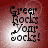 Four- of identical pixelated text 'Greer Rocks Your Socks!' on red background with white glow, each showing different light intensity