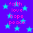 A static image with a purple background featuring cyan stars and repeated pink text words.