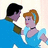 Pixelated image of two cartoon characters dancing, one with black hair in blue clothing, the other with orange hair in light blue dress and black choker.