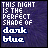 identical pixelated text displaying 'THIS NIGHT IS THE PERFECT SHADE OF dark blue' on a textured dark purple background