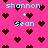 Pixelated pink background with dark brown hearts and cyan text reading "shannon + sean" in multiple positions.