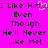Pixelated text on bright pink background with a white heart symbol replacing the 'o' in 'Him', repeated twice.