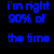 Blue pixelated text on black background with gray rectangle, displaying phrases about percentages and a question mark exclamation point.
