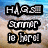 Beach scene with ocean waves and sand, featuring text 'HAGS Summer is here!' and two heart shapes drawn in the sand.